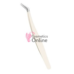 Penseta pentru gene false fir cu fir pentru Volum Cod Z004 - Argintiu cu Alb